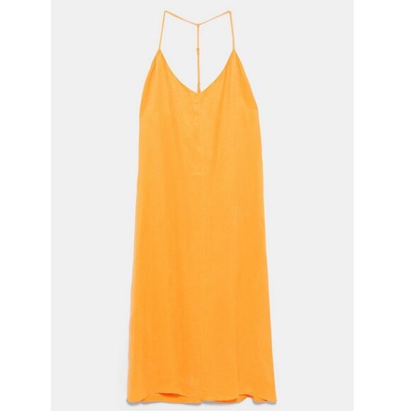 Zara Size XS Orange Flowy Dress - Picture 4 of 4